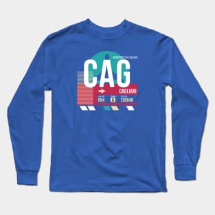 Cagliari, Italy (CAG) Airport Code Baggage Tag Long Sleeve T-Shirt